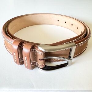 New Mezlan Men's Tan Brown Leather Belt Made in Spain size 36